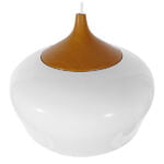 GloboStar® VILI WHITE 01260 Μοντέρνο Κρεμαστό Φωτιστικό Οροφής Μονόφωτο 1 x E27 Λευκό Μεταλλικό Καμπάνα Φ40 x Y27cm - Image 3