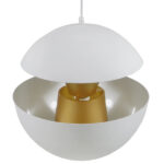 GloboStar® SEVILLE WHITE 01268 Μοντέρνο Κρεμαστό Φωτιστικό Οροφής Μονόφωτο 1 x E27 Λευκό Μεταλλικό Φ35 x 33cm - Image 4