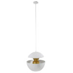 GloboStar® SEVILLE WHITE 01268 Μοντέρνο Κρεμαστό Φωτιστικό Οροφής Μονόφωτο 1 x E27 Λευκό Μεταλλικό Φ35 x 33cm - Image 2