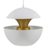 GloboStar® SEVILLE WHITE 01268 Μοντέρνο Κρεμαστό Φωτιστικό Οροφής Μονόφωτο 1 x E27 Λευκό Μεταλλικό Φ35 x 33cm - Image 3