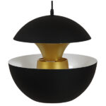 GloboStar® SEVILLE BLACK 01269 Μοντέρνο Κρεμαστό Φωτιστικό Οροφής Μονόφωτο Μαύρο Μεταλλικό Φ35 x Y33cm - Image 3