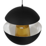 GloboStar® SEVILLE BLACK 01269 Μοντέρνο Κρεμαστό Φωτιστικό Οροφής Μονόφωτο Μαύρο Μεταλλικό Φ35 x Y33cm - Image 4