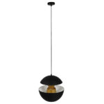 GloboStar® SEVILLE BLACK 01269 Μοντέρνο Κρεμαστό Φωτιστικό Οροφής Μονόφωτο Μαύρο Μεταλλικό Φ35 x Y33cm - Image 2