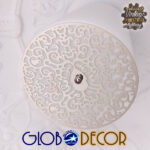 GloboStar® SERENIA WHITE 01271 Μοντέρνο Κρεμαστό Φωτιστικό Οροφής Μονόφωτο Λευκό Γύψινο Καμπάνα Φ60 x Y30cm - Image 4