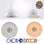 GloboStar® SERENIA WHITE 01271 Μοντέρνο Κρεμαστό Φωτιστικό Οροφής Μονόφωτο Λευκό Γύψινο Καμπάνα Φ60 x Y30cm - Image 2