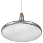GloboStar® FELICITA 01276 Μοντέρνο Κρεμαστό Φωτιστικό Οροφής Μονόφωτο Ασημί Μεταλλικό Καμπάνα Φ39 x Y22cm - Image 4
