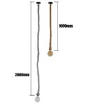 GloboStar® ROPE 01278 Vintage Industrial Κρεμαστό Φωτιστικό Οροφής Μονόφωτο 1 x E27 με 1 μέτρο Μπεζ Σχοινί Φ3.5 x 100cm - Image 2