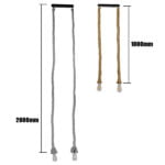 GloboStar® ROPE 01279 Vintage Industrial Κρεμαστό Φωτιστικό Οροφής Δίφωτο 2 x E27 με 1 μέτρο Μπεζ Σχοινί Φ3.5 x Y100cm - Image 2