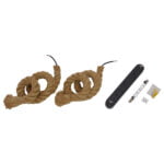 GloboStar® ROPE 01279 Vintage Industrial Κρεμαστό Φωτιστικό Οροφής Δίφωτο 2 x E27 με 1 μέτρο Μπεζ Σχοινί Φ3.5 x Y100cm - Image 5
