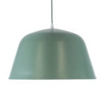 GloboStar® UPVALE 01285 Μοντέρνο Κρεμαστό Φωτιστικό Οροφής Μονόφωτο 1 x E27 Γκρι Πράσινο Μεταλλικό Καμπάνα Φ40 x Y24cm - Image 5