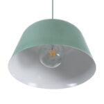 GloboStar® UPVALE 01285 Μοντέρνο Κρεμαστό Φωτιστικό Οροφής Μονόφωτο 1 x E27 Γκρι Πράσινο Μεταλλικό Καμπάνα Φ40 x Y24cm - Image 6
