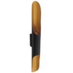 GloboStar® CHARME 01302 Μοντέρνο Φωτιστικό Τοίχου Απλίκα Δίφωτο Μαύρο - Χρυσό Μεταλλικό Φ5.5 x Π8 x Υ60cm - Image 3