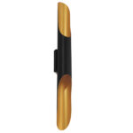 GloboStar® CHARME 01302 Μοντέρνο Φωτιστικό Τοίχου Απλίκα Δίφωτο Μαύρο - Χρυσό Μεταλλικό Φ5.5 x Π8 x Υ60cm - Image 4