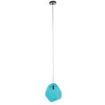 GloboStar® RINA 01306 Μοντέρνο Κρεμαστό Φωτιστικό Οροφής Μονόφωτο 1 x E27 Γυάλινο Γαλάζιο Διάφανο Μ20 x Π22 x Υ25cm - Image 2