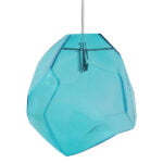 GloboStar® RINA 01306 Μοντέρνο Κρεμαστό Φωτιστικό Οροφής Μονόφωτο 1 x E27 Γυάλινο Γαλάζιο Διάφανο Μ20 x Π22 x Υ25cm - Image 3