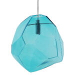 GloboStar® RINA 01306 Μοντέρνο Κρεμαστό Φωτιστικό Οροφής Μονόφωτο 1 x E27 Γυάλινο Γαλάζιο Διάφανο Μ20 x Π22 x Υ25cm - Image 4