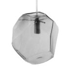 GloboStar® RINA 01307 Μοντέρνο Κρεμαστό Φωτιστικό Οροφής Μονόφωτο 1 x G9 Γυάλινο Γκρι Διάφανο Μ14 x Π17 x Υ17cm - Image 4