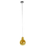 GloboStar® LUNATICA 01315 Μοντέρνο Κρεμαστό Φωτιστικό Οροφής Μονόφωτο 1 x E27 Γυάλινο Μελί Διάφανο Φ18 x Υ23cm - Image 2