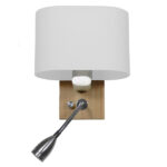 GloboStar® SUTTON 01316 Μοντέρνο Φωτιστικό Τοίχου Απλίκα Δίφωτο Ξύλινο με Λευκό Ματ Γυαλί και Βραχίονα με LED Μ15 x Π20 x Υ22.5cm - Image 4