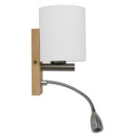 GloboStar® SUTTON 01316 Μοντέρνο Φωτιστικό Τοίχου Απλίκα Δίφωτο Ξύλινο με Λευκό Ματ Γυαλί και Βραχίονα με LED Μ15 x Π20 x Υ22.5cm - Image 2