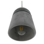 GloboStar® FELINI 01321 Μοντέρνο Industrial Κρεμαστό Φωτιστικό Οροφής Μονόφωτο Γκρι Τσιμέντο Καμπάνα Φ18 x Y26cm - Image 6