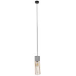 GloboStar® DURANT 01322 Μοντέρνο Industrial Κρεμαστό Φωτιστικό Οροφής Μονόφωτο Γκρι Μπεζ Τσιμέντο Πλέγμα Φ12 x Y40cm - Image 2