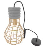 GloboStar® DURANT 01325 Μοντέρνο Industrial Κρεμαστό Φωτιστικό Οροφής Μονόφωτο Γκρι Μπεζ Τσιμέντο Πλέγμα Φ20 x Y35cm - Image 11