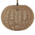 GloboStar® MANDALA 01331 Vintage Κρεμαστό Φωτιστικό Οροφής Μονόφωτο 1 x E27 Πλέγμα με Μπεζ Σχοινί Φ42 x Υ34cm - Image 3
