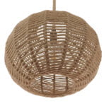 GloboStar® MANDALA 01331 Vintage Κρεμαστό Φωτιστικό Οροφής Μονόφωτο 1 x E27 Πλέγμα με Μπεζ Σχοινί Φ42 x Υ34cm - Image 5