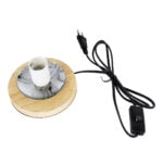 GloboStar® OCEANA 01337 Μοντέρνο Επιτραπέζιο Φωτιστικό Πορτατίφ Μονόφωτο Καφέ Σκούρο Ξύλινο Ψάθινο Rattan Φ20 x Υ22cm - Image 7
