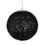GloboStar® OCEANA 01356 Vintage Κρεμαστό Φωτιστικό Οροφής Μονόφωτο 1 x E27 Μαύρο Ξύλινο Ψάθινο Rattan Φ20 x Υ20cm - Image 3