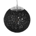 GloboStar® OCEANA 01356 Vintage Κρεμαστό Φωτιστικό Οροφής Μονόφωτο 1 x E27 Μαύρο Ξύλινο Ψάθινο Rattan Φ20 x Υ20cm - Image 4