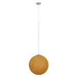 GloboStar® OCEANA 01357 Vintage Κρεμαστό Φωτιστικό Οροφής Μονόφωτο 1 x E27 Μπεζ Ξύλινο Ψάθινο Rattan Φ40 x Υ40cm - Image 2