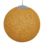 GloboStar® OCEANA 01357 Vintage Κρεμαστό Φωτιστικό Οροφής Μονόφωτο 1 x E27 Μπεζ Ξύλινο Ψάθινο Rattan Φ40 x Υ40cm - Image 4