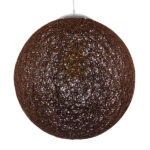 GloboStar® OCEANA 01358 Vintage Κρεμαστό Φωτιστικό Οροφής Μονόφωτο 1 x E27 Καφέ Ξύλινο Ψάθινο Rattan Φ40 x Υ40cm - Image 3