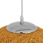 GloboStar® OCEANA 01361 Vintage Κρεμαστό Φωτιστικό Οροφής Μονόφωτο 1 x E27 Μπεζ Χρυσό Ξύλινο Ψάθινο Rattan Φ60 x Υ60cm - Image 6