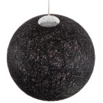 GloboStar® OCEANA 01364 Vintage Κρεμαστό Φωτιστικό Οροφής Μονόφωτο 1 x E27 Μαύρο Ξύλινο Ψάθινο Rattan Φ60 x Υ60cm - Image 4