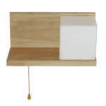 GloboStar® AMITY RIGHT 01366 Μοντέρνο Φωτιστικό Τοίχου Απλίκα Ραφάκι Μονόφωτο Ξύλινο με Λευκό Ματ Γυαλί Μ30 x Π14.5 x Υ15cm - Image 11