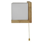 GloboStar® AMITY RIGHT 01366 Μοντέρνο Φωτιστικό Τοίχου Απλίκα Ραφάκι Μονόφωτο Ξύλινο με Λευκό Ματ Γυαλί Μ30 x Π14.5 x Υ15cm - Image 9