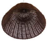 GloboStar® BAHAMAS 01368 Vintage Κρεμαστό Φωτιστικό Οροφής Μονόφωτο 1 x E27 Καφέ Σκούρο Ξύλινο Ψάθινο Μπαμπού Φ45 x Υ47cm - Image 5