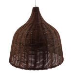 GloboStar® BAHAMAS 01368 Vintage Κρεμαστό Φωτιστικό Οροφής Μονόφωτο 1 x E27 Καφέ Σκούρο Ξύλινο Ψάθινο Μπαμπού Φ45 x Υ47cm - Image 6