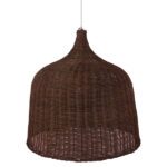 GloboStar® BAHAMAS 01369 Vintage Κρεμαστό Φωτιστικό Οροφής Μονόφωτο 1 x E27 Καφέ Σκούρο Ξύλινο Ψάθινο Μπαμπού Φ60 x Υ60cm - Image 5