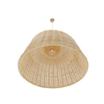 GloboStar® BAHAMAS 01370 Vintage Κρεμαστό Φωτιστικό Οροφής Μονόφωτο 1 x E27 Μπεζ Ξύλινο Ψάθινο Μπαμπού Φ60 x Υ60cm - Image 6