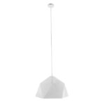 GloboStar® HEXAGON 01378 Μοντέρνο Κρεμαστό Φωτιστικό Οροφής Μονόφωτο Λευκό Χρυσό Μεταλλικό Καμπάνα Φ46 x Υ25cm - Image 2