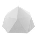 GloboStar® HEXAGON 01378 Μοντέρνο Κρεμαστό Φωτιστικό Οροφής Μονόφωτο Λευκό Χρυσό Μεταλλικό Καμπάνα Φ46 x Υ25cm - Image 4