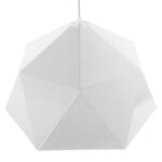GloboStar® HEXAGON 01378 Μοντέρνο Κρεμαστό Φωτιστικό Οροφής Μονόφωτο Λευκό Χρυσό Μεταλλικό Καμπάνα Φ46 x Υ25cm - Image 5