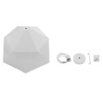 GloboStar® HEXAGON 01378 Μοντέρνο Κρεμαστό Φωτιστικό Οροφής Μονόφωτο Λευκό Χρυσό Μεταλλικό Καμπάνα Φ46 x Υ25cm - Image 7