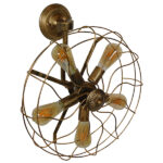 GloboStar® ERAFAN 01381 Vintage Industrial Φωτιστικό Τοίχου Απλίκα Πολύφωτο Καφέ Σκουριά Μεταλλικό Πλέγμα Φ46 x Μ22 x Π46 x Υ46cm - Image 5