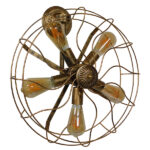 GloboStar® ERAFAN 01381 Vintage Industrial Φωτιστικό Τοίχου Απλίκα Πολύφωτο Καφέ Σκουριά Μεταλλικό Πλέγμα Φ46 x Μ22 x Π46 x Υ46cm - Image 2