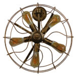 GloboStar® ERAFAN 01381 Vintage Industrial Φωτιστικό Τοίχου Απλίκα Πολύφωτο Καφέ Σκουριά Μεταλλικό Πλέγμα Φ46 x Μ22 x Π46 x Υ46cm - Image 3